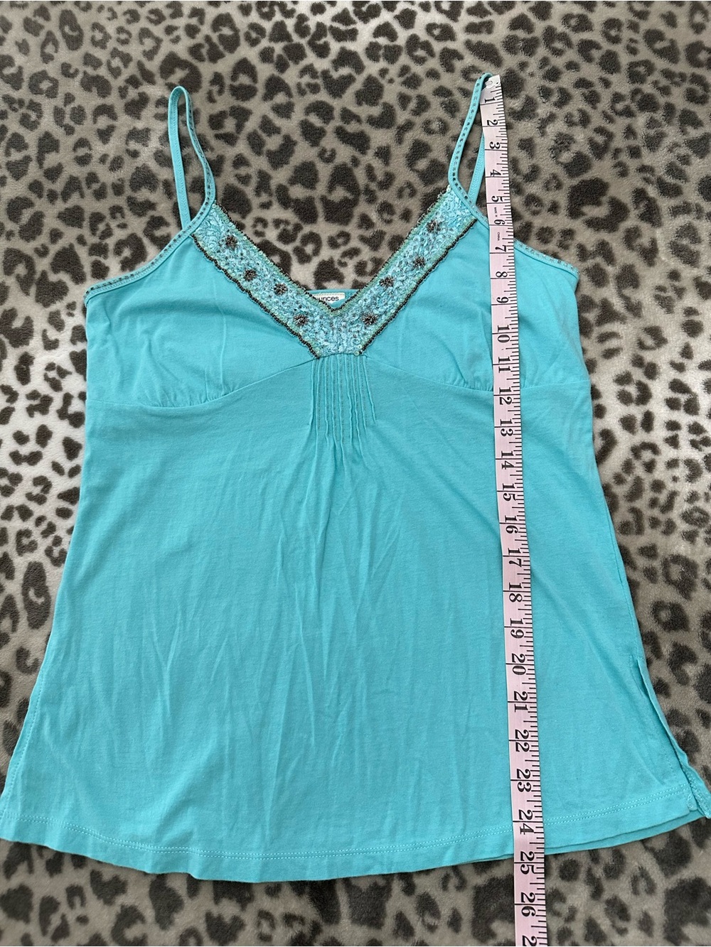 Maurices Beaded Shelf Bra V-Neck Cami Tank Top in Blue Size Medium - Picture 17 of 17
